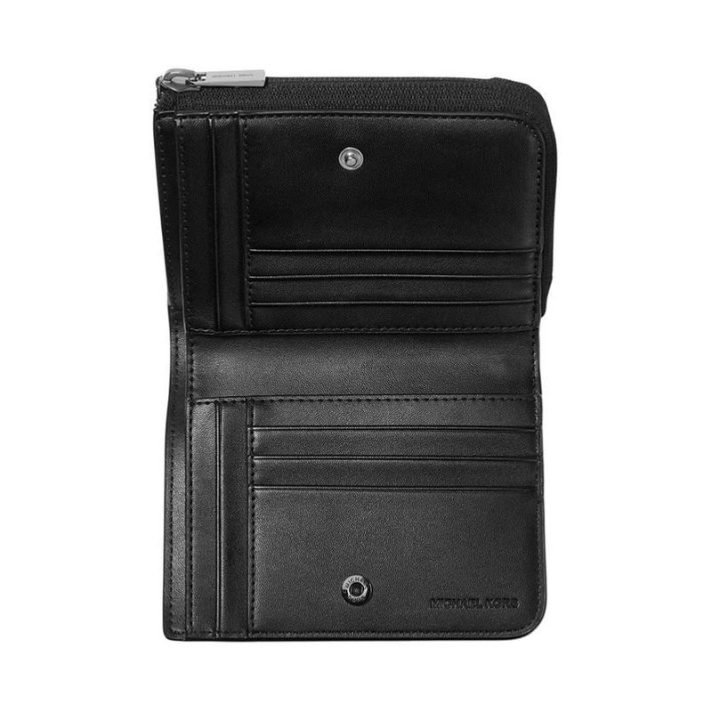 MICHAEL KORS COOPER brand logo coated canvas wallet men's white