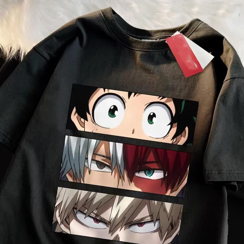 

Летняя модная футболка с принтом Бакуго Кацуки из Моей геройской академии, мужская и женская, модная, высокого качества, свободная, повседневная 4XL