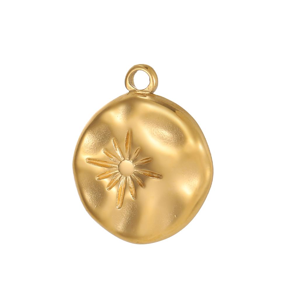 3PCS/LOT CARLIDANA Handmade Gold Plated Stainless Steel Charms, Sun Star Flower Butterfly Pendants for Bracelet Necklace Making