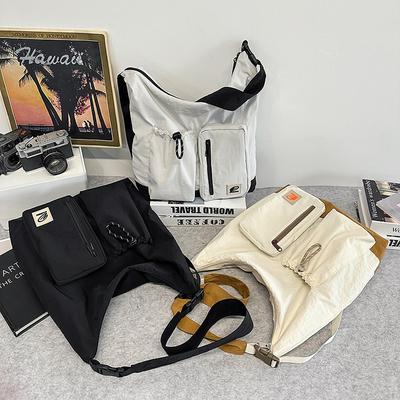 New Japanese Messenger Bag Women's Shoulder Bag Handbag Fashionable and Simple Solid Color Shoulder Bag Men's Trendy Cool Sports Backpack