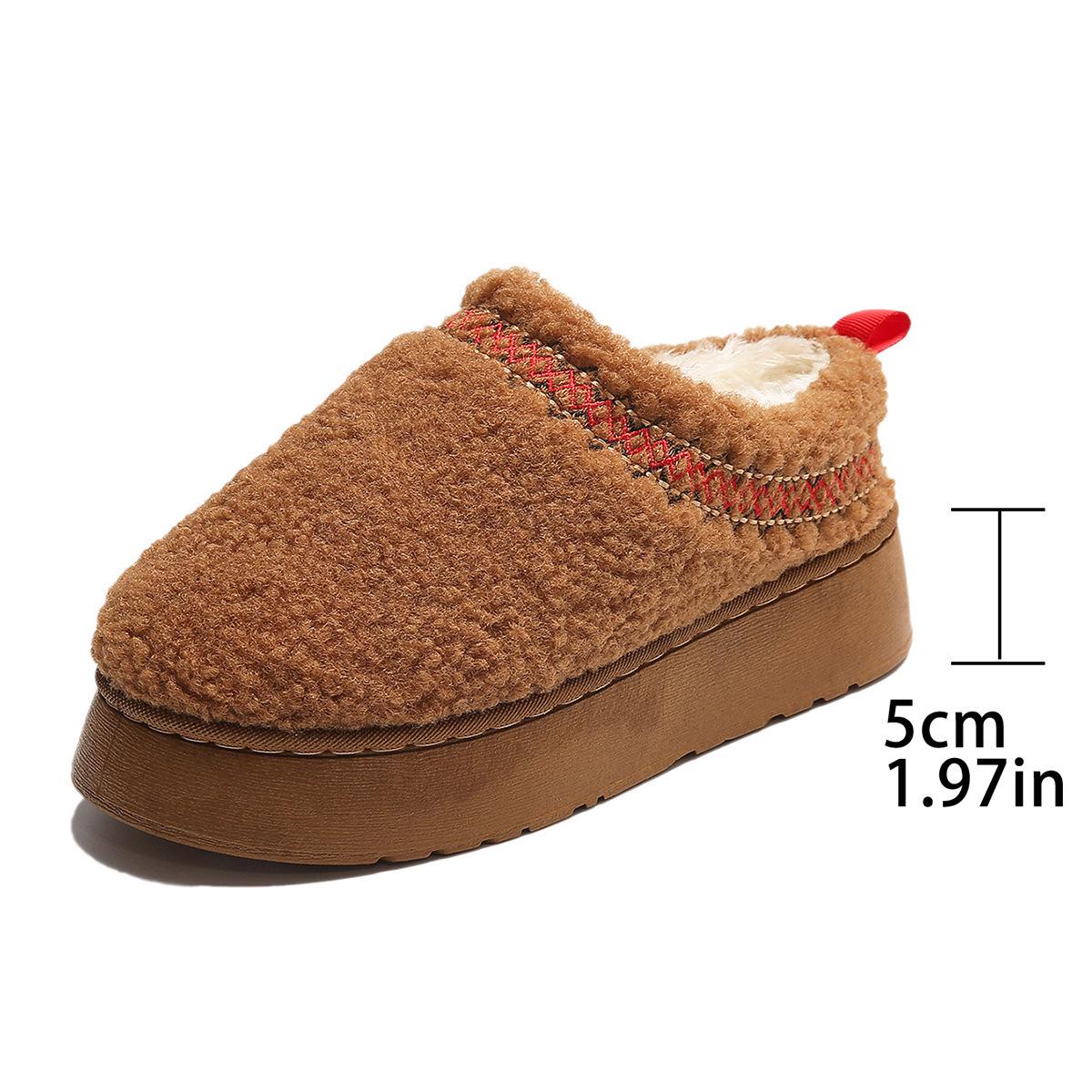 Женские тапочки Plus Velvet Warm на толстой подошве с круглым носком для осенизимы 2024 г 35 коричневый 2345₽