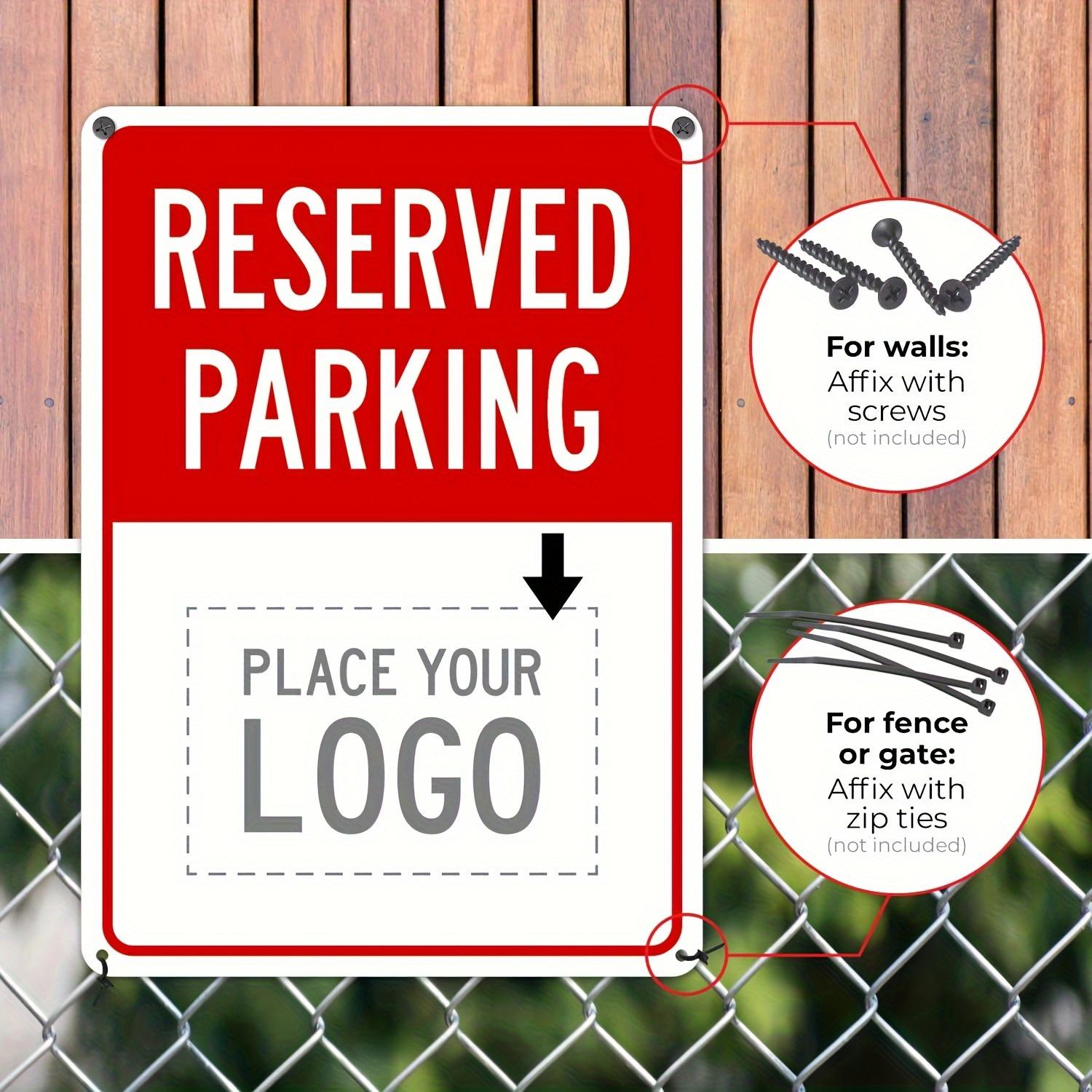 Customizable Reserved Parking Sign Personalized Metal Decor Sign for Private Parking Business School Identification 20x30cm(7.8x11.8inch)