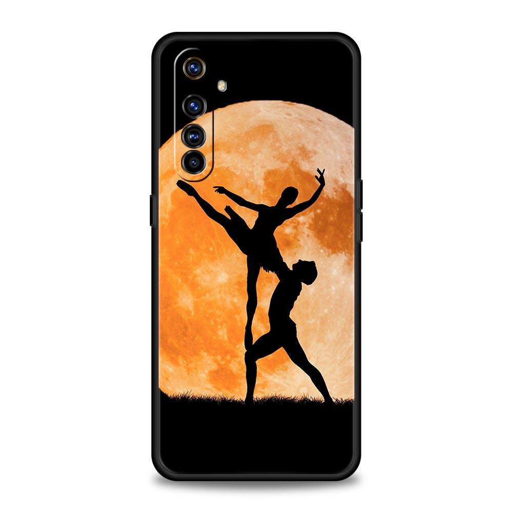 Simple Swan Dance Ballet Phone Case For Realme 12 11 10 6 7 9 Pro Plus 8 5G C35 8i 9i GT2 GT3 GT5 GT Neo 2 3 5 Black Cover