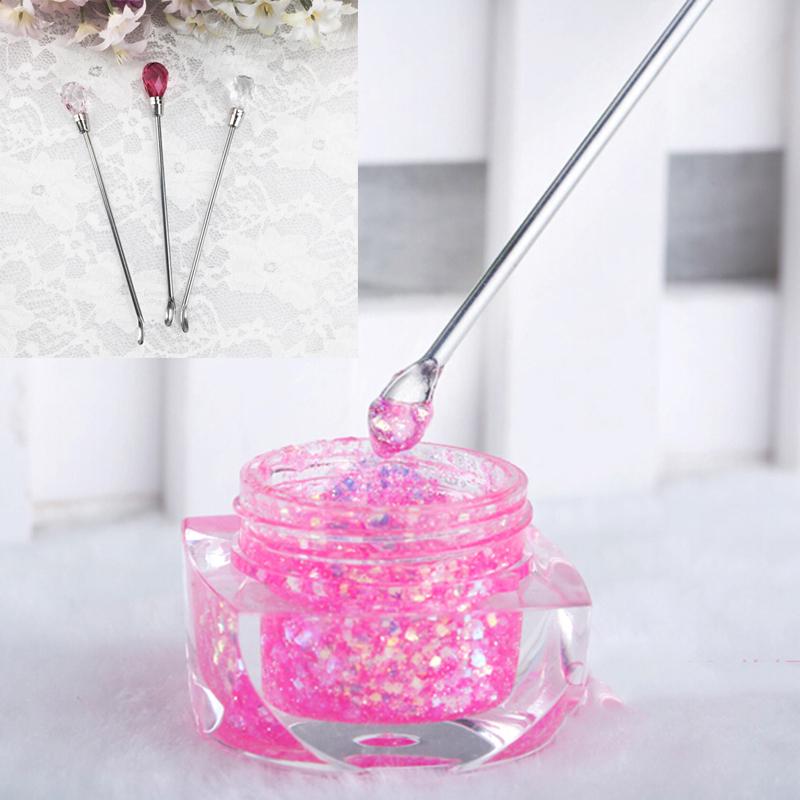 1 Pcs Metal Nail Art Powder Spoon Tool Acrylic Uv Gel Design Nail Art Tools