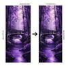 1pcs Self Adhesive Removable Vinyl Door Stickers Dreamy Purple Forest Bridge View Door Stickers Beautiful Moonlight Stream Entra