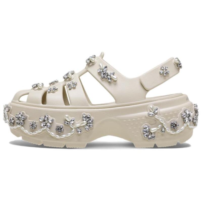 SIMONE ROCHA X Crocs Snow House Comfortable and Versatile Roman Sandals Unisex Cement Grey