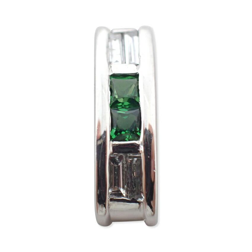 

[Used] Pt900 Green Garnet and Diamond Pendant Top / j55-43