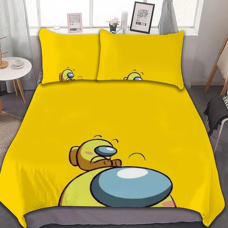 Exquisite 3D Game A-Amongs Us Wallpaper Anime Digital Print Bedding Set Duvet Cover Comforter Bed Youth Kids Girl Boys Gift