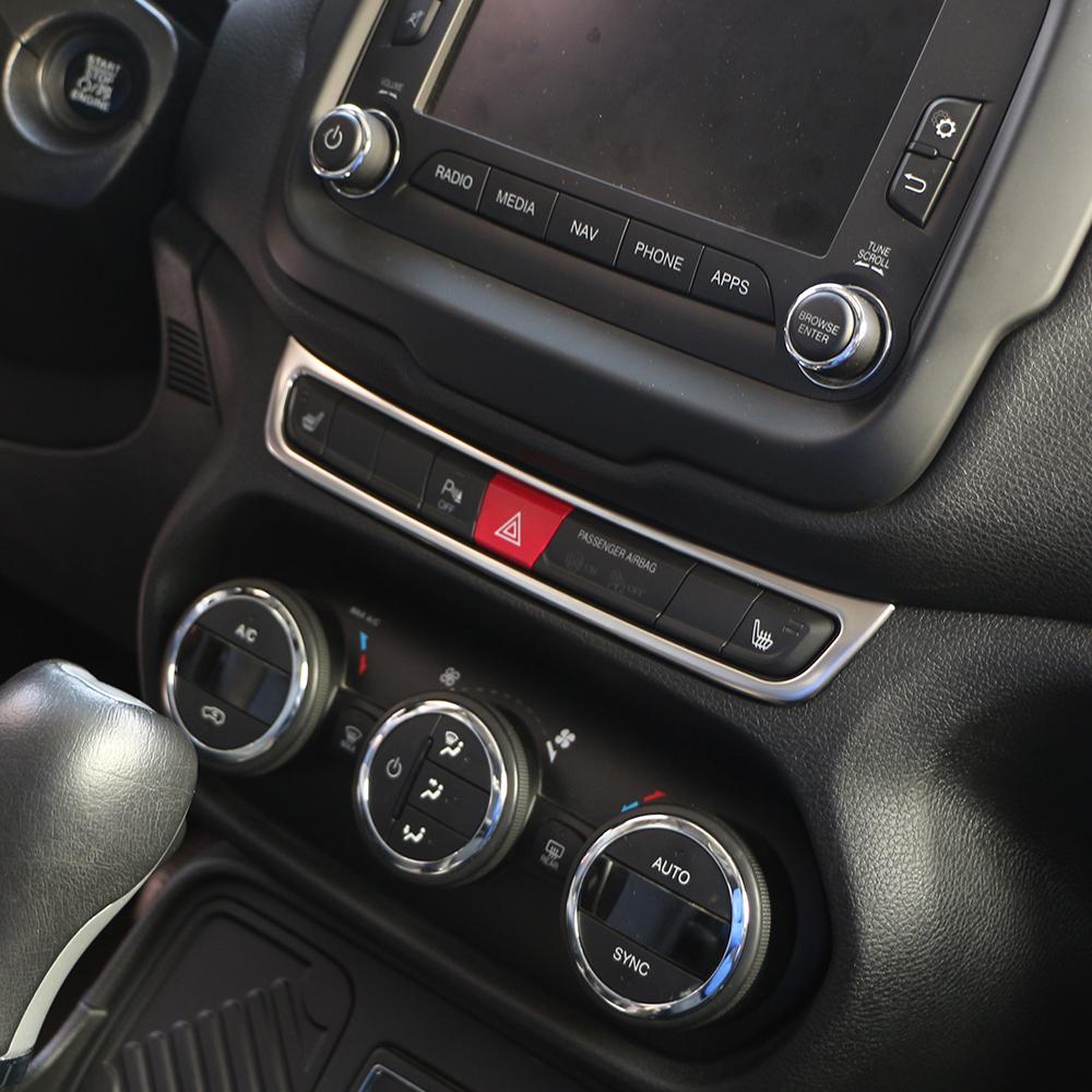 For Jeep Renegade BU 2015 2016 2017 Interior Accessories Center Console Sticker Warning Light Frame Decoration Trim Cover
