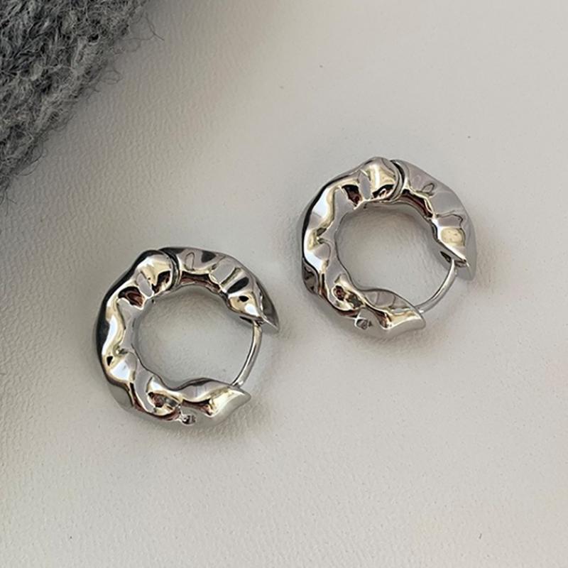 foxanry Irregular Fold Earrings For Women Girls Minimalist Personality Trendy Wedding Party Bride Jewelry Accessories Gifts