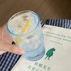 Ins Young People, Please Endure The Literary Blue Texture Glass, Niche High-End Coffee Cup, High Temperature Resistance