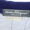 Salvatore Ferragamo Made In Italy Check Long Sleeve Polo Shirt L Gray Zip Men's Used