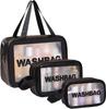 1/3pcs Transparent Makeup And Toiletries Bag, Large Capacity Pvc Semi Transparent Frosted Portable Storage Bag