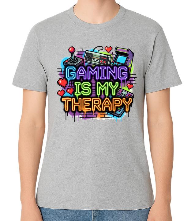 

Gaming Is My Therapy T-Shirt Retro Gamer Funny Quote Unisex Tee 5XL різнокольоровий