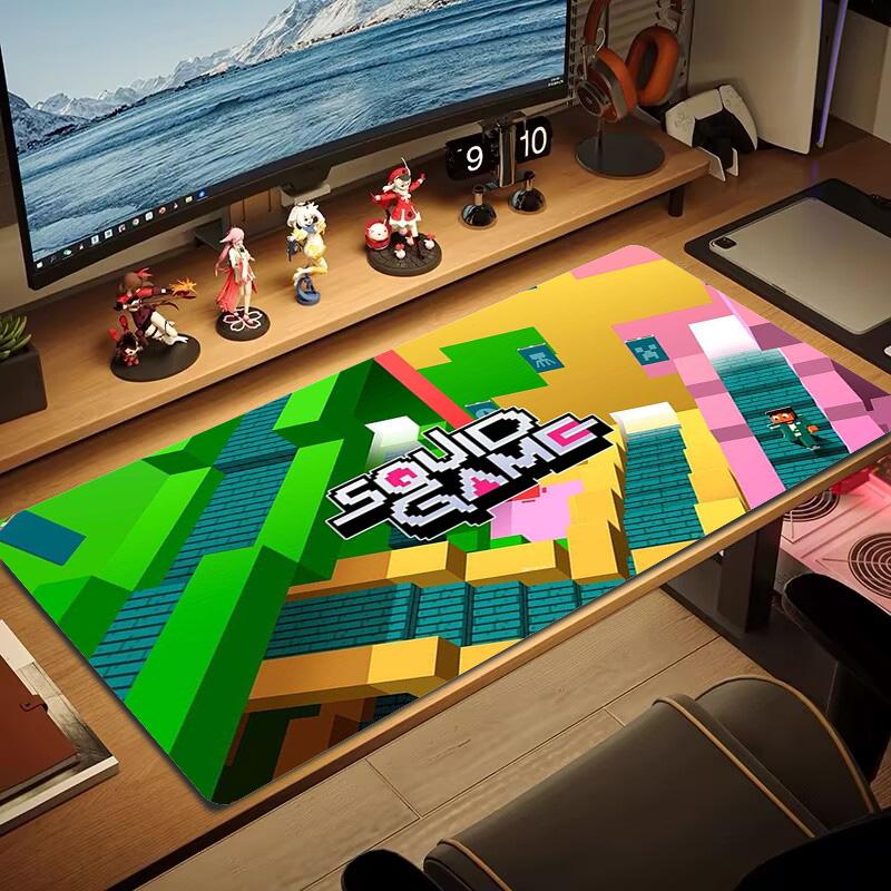 Squid Game Poster Color Mouse Pad Large Gaming Table Cushion Non-slip Laptop Tablet Big Mousepad XXL Mat Mini PC Playmat With Lock Edge