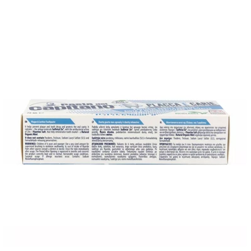 Pasta Del Capitano Permanent Tooth Care Toothpaste 75ml