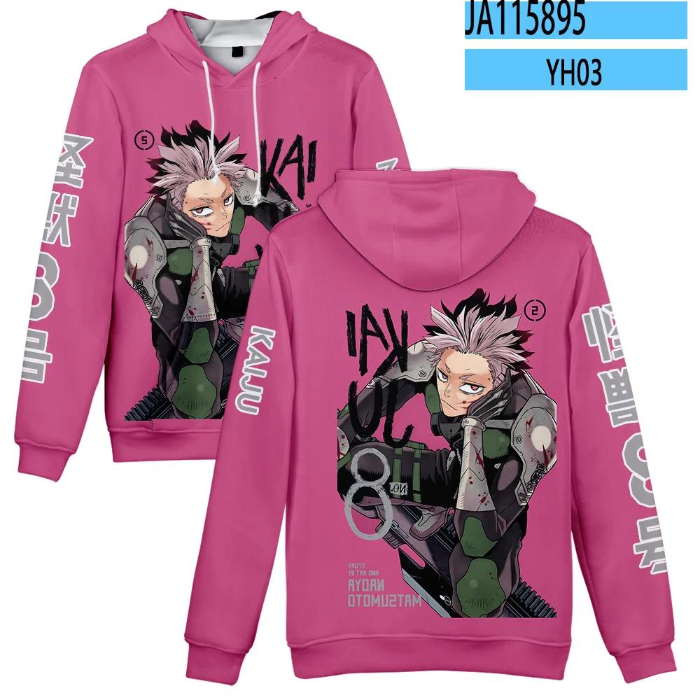 

Аніме Кайджу №. 8 3D Толстовка з капюшоном Повсякденні Пуловери для дорослих та дітей Повсякденні Худі Толстовки 6XL