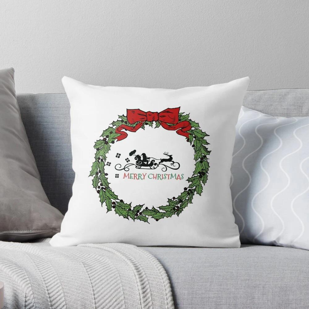 Merry Christmas Decoration Home Pillowcase Cushion Cover Autumn 45X45Cm Living Room Sofa Bed Pillowcase