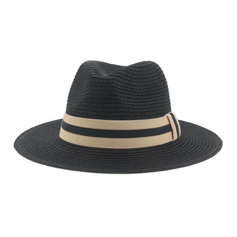 Retro straw hat Panama big flat brim hot sale in Europe and America, men's and women's new face small French sunshade beach hat