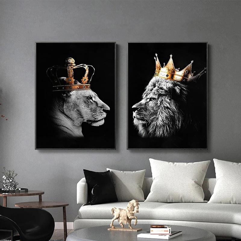 Abstract Animal Lion Canvas Poster Printing Modern Painting Wall Art Picture for Living Room Home Decoration Gift Cuadros