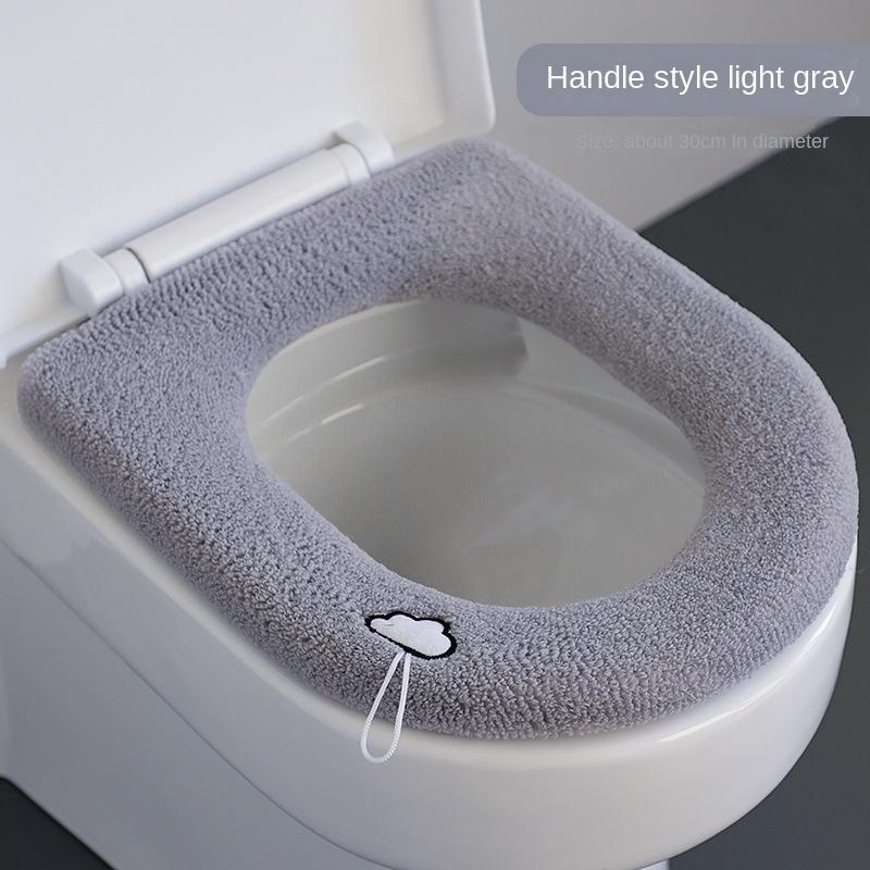 3079 Bathroom Rug Home Winter Thickened Plush-touch Toilet Cover Four Seasons Universal Plush-touch Lined Toilet Cover Cushion