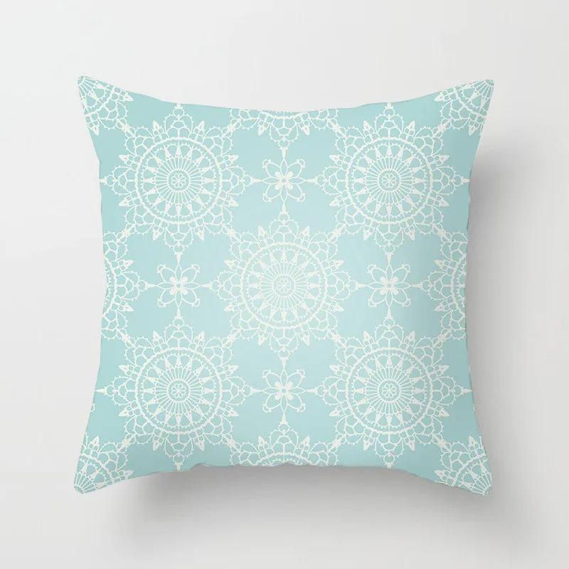 Mint Green Geometric Print Pillowcase Car Ornaments Office Living Room Home Pillowcase