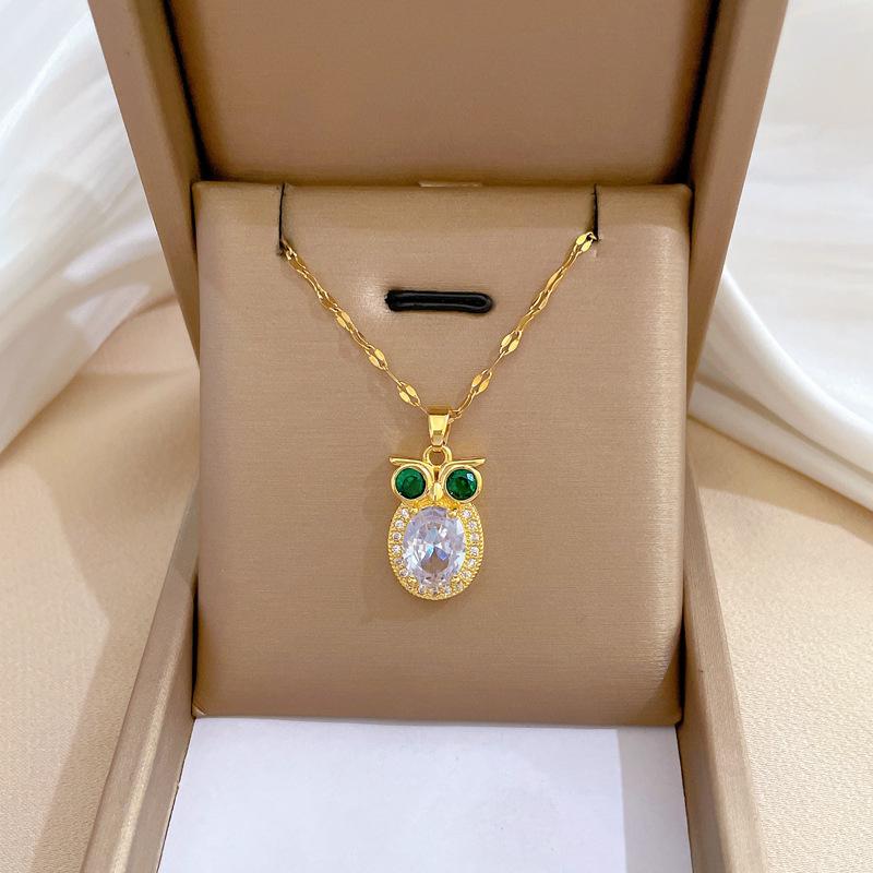 Geometric Popular Elements Luxury Banquet Wedding Necklace Women'S Versatile Clavicle Chain Titanium Steel