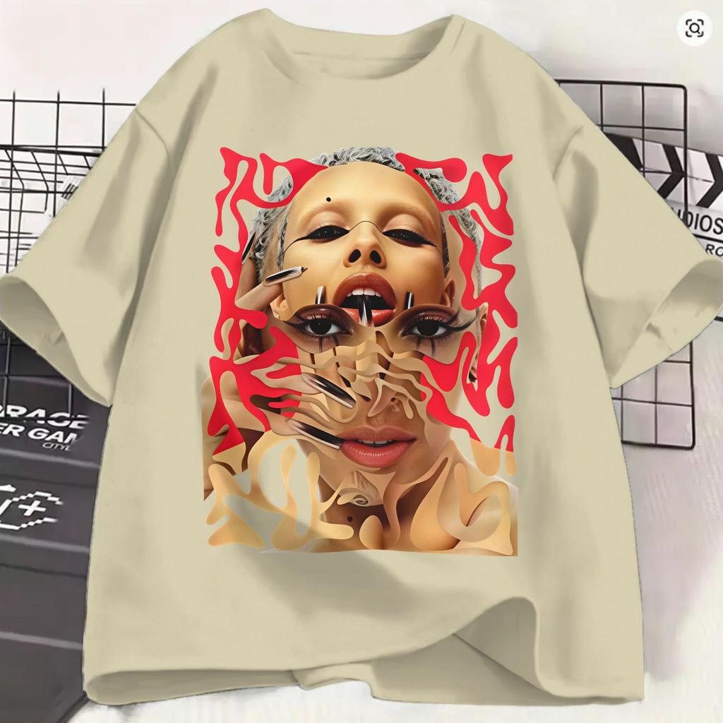 Übergroßes T-Shirt Sommer Sängerin Doja Cat Mode T-Shirts 100% Baumwolle T-Shirt Für Unisex Y2k Klassisch Große Größen Kurzarm