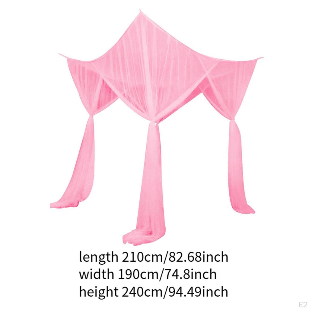 4 Eckpfosten Bett Baldachin Netz Netz Einfache Installation Zelt Gemütlich Elegant Hängende Volant