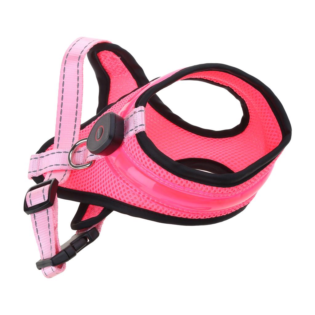 Fashion Dogs Harness Leash Adjustable Length Pet Chest Back LED Dog Vest with Sturdy Buckle for Pet Outdoor Walking
