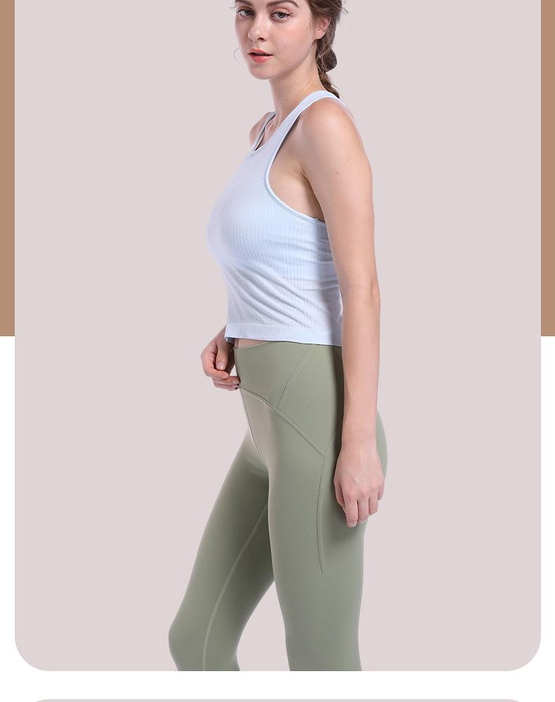 Lulu Women's Racerback Sports Tank Top with Chest Pads - Outdoor Summer Yoga Wear