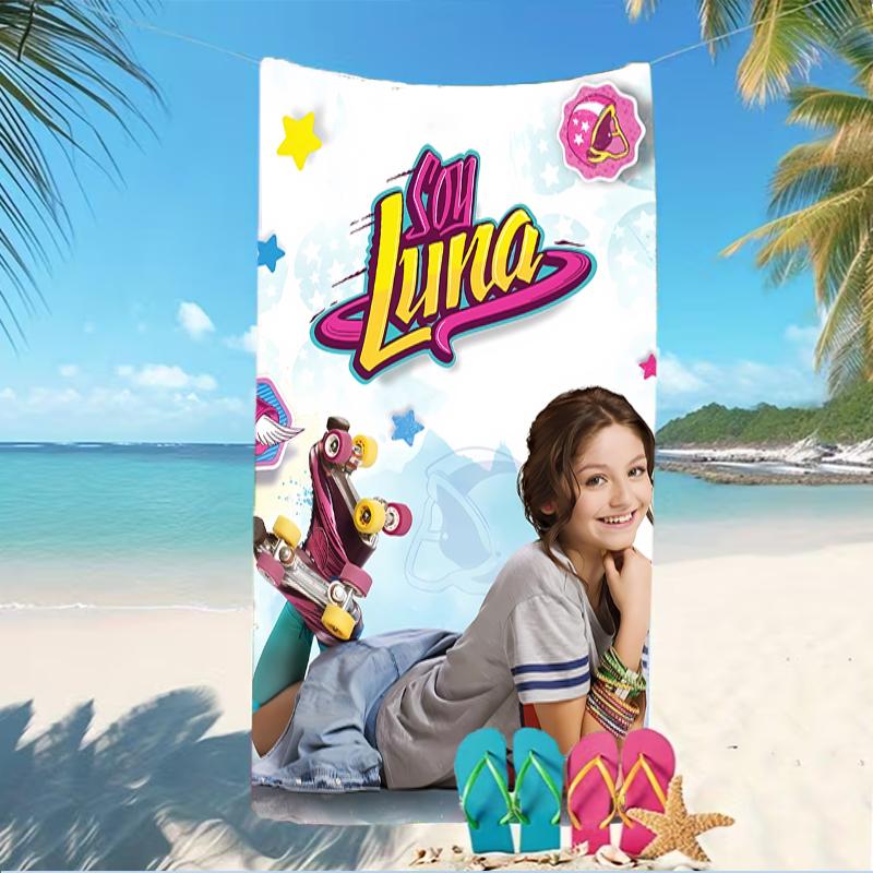 Beach Towel with Soy Luna Pattern - soft,absorbent,machine washable Lightweight&Modern,swimming,Travel Essentials