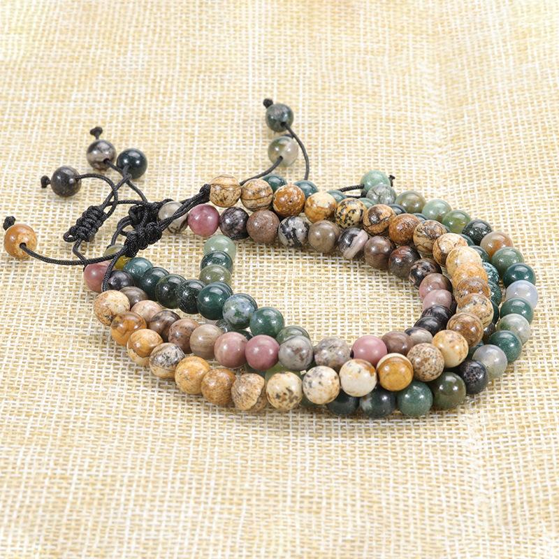 Fashion Natural Stone Tiger Eye Bracelet Lava Rock Bracelet Stress Relief Bracelets Unisex Jewelry Gifts