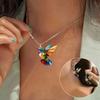 Gangdi Europa und Amerika Bunte Vogel Acryl Ohrringe Halsketten Set, Rostfreier Stahl Nicht Verblassender Schmuck