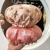 Women Waterproof Shower Cap Double Layer Bath Hair Hat with Elastic Band Reusable Moisture