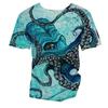 Funny Marine Life Sea Animal 3D Print Kids Round Neck Short Sleeve Tee Loose Outdoor Daily Play Outfit