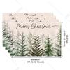 4/6 Pezzi Tovagliette di Lino per Natale Babbo Natale Stampate Decorazioni Natalizie per Casa Cucina 2025 Xmas Navidad Noel Decorazioni Tavola