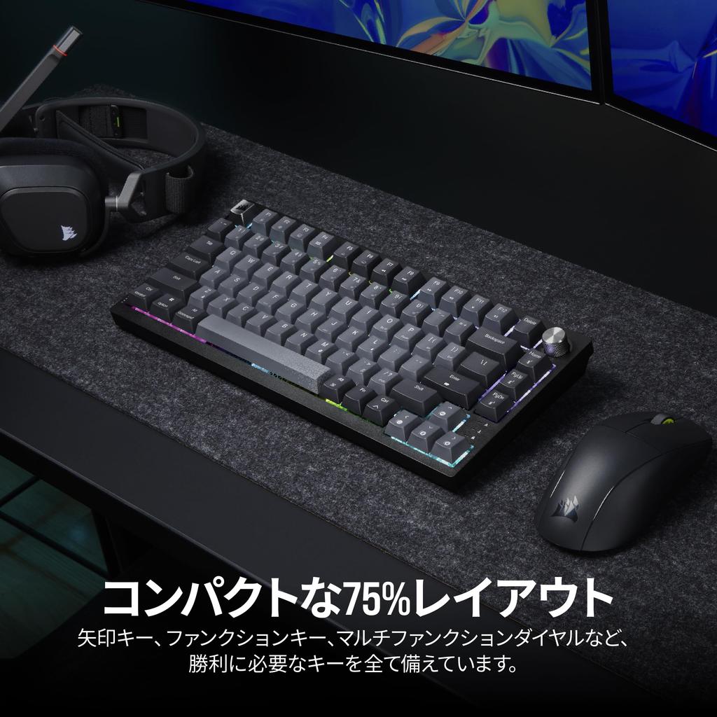 CORSAIR K65 PLUS Бездротова Ігрова 82 CORSAIR Червоні Лінійні Медіа Японська Клавіатура, 75% Клавіатура, Клавіші, Перемикачі, Гаряча Заміна, Колесо, Розкладка,