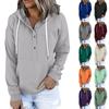 Damen Pullover Hoodies Tops Lässige Button-Down-Sweatshirts mit langen Ärmeln und Taschen