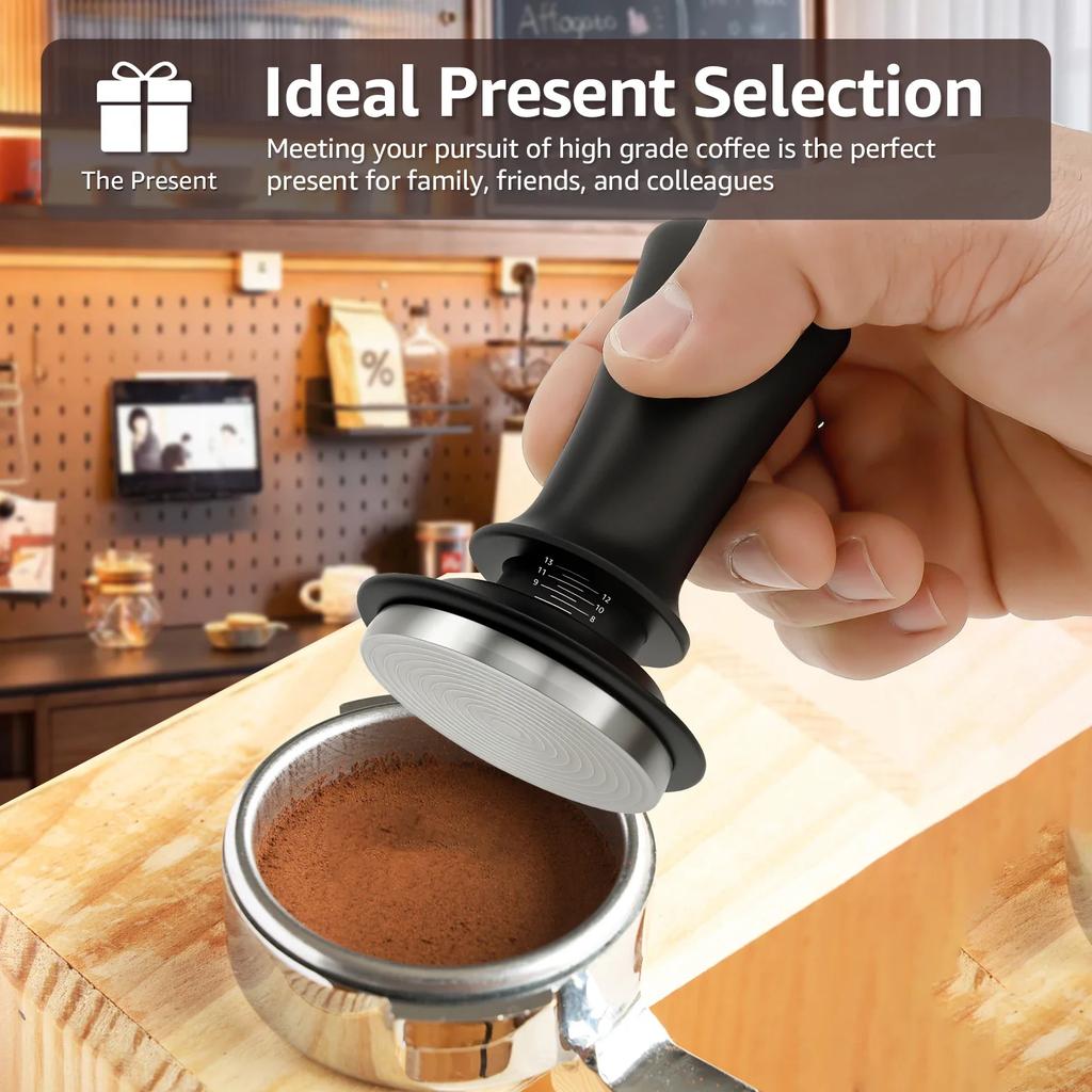 5/2pc 51MM Espresso Tamper Coffee Ground Tamper Tool with Constant Pressure Calibrated Spring Professional Espresso Hand Tampers