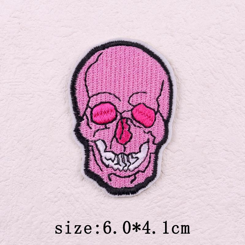 Pink Cartoon Embroidery Patch Iron On Patches For Clothing Flower Letters Patches On Clothes Sewing Fusible Patch Applique Decor