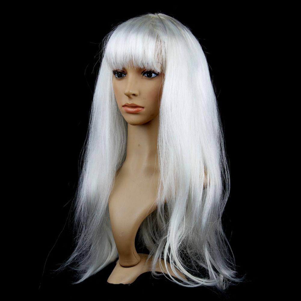 Women's Clothing Hot High Temperature Synthetic Line Thick Hair Masquerade Dazzle Long Hair Long Straight Wig Women's Bangs