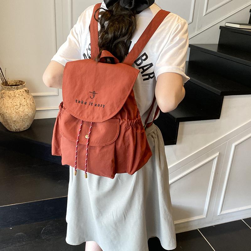 Casual Nylon Backpack for Women Summer New Trendy Fashion Preppy Style Backpack Large Capacity School Shoulder Bag CLE