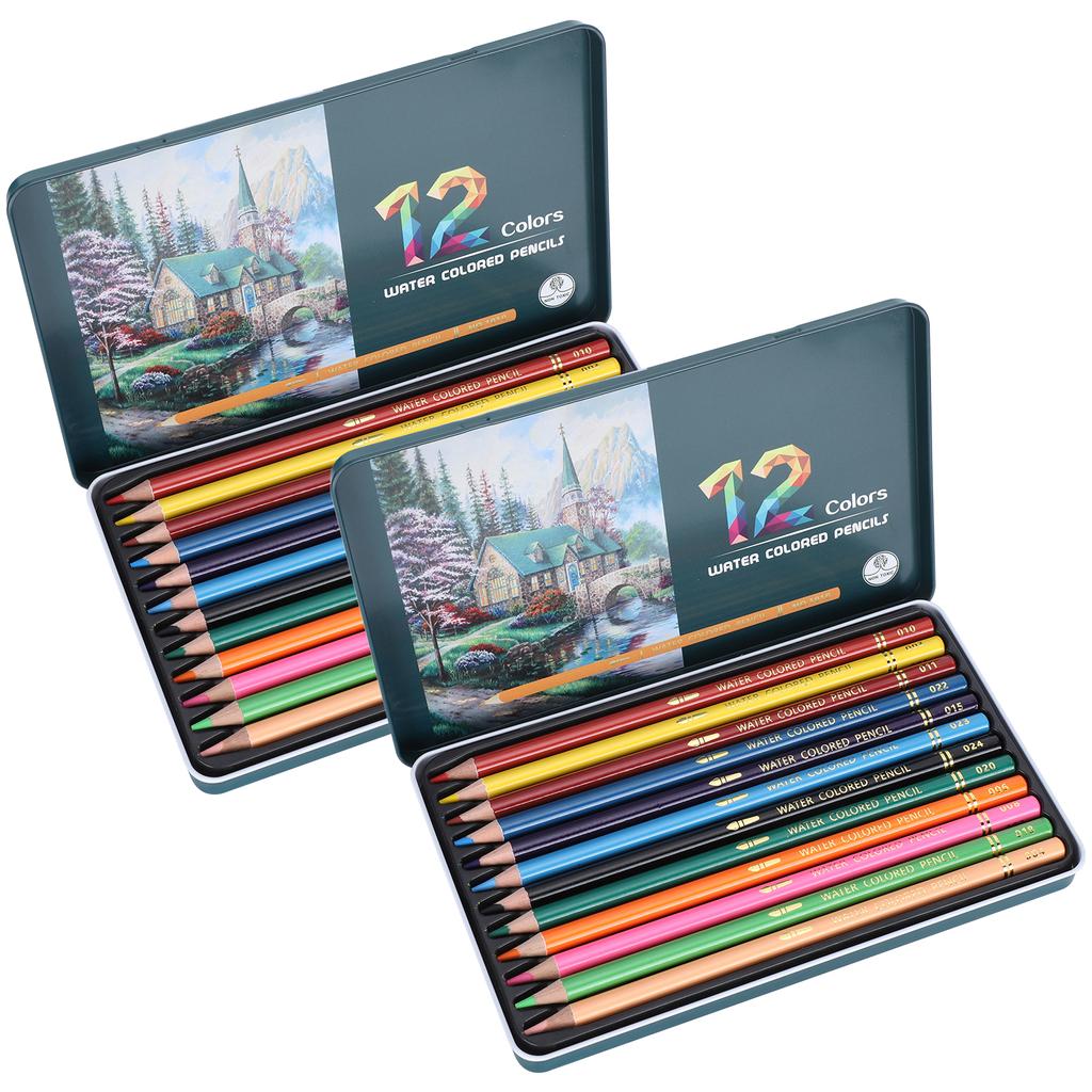 12Pcs Colored Pencils Set WaterSoluble Core 12 Colors Art Painting Drawing Graffiti