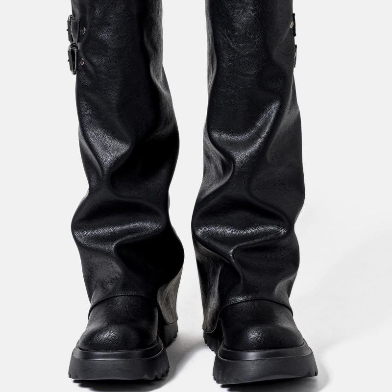 Spice Girl Thick-soled Piled Pants Tube Boots Women's 2025 New Small Man But Knee Boots Side Zipper Tall Knight Boots