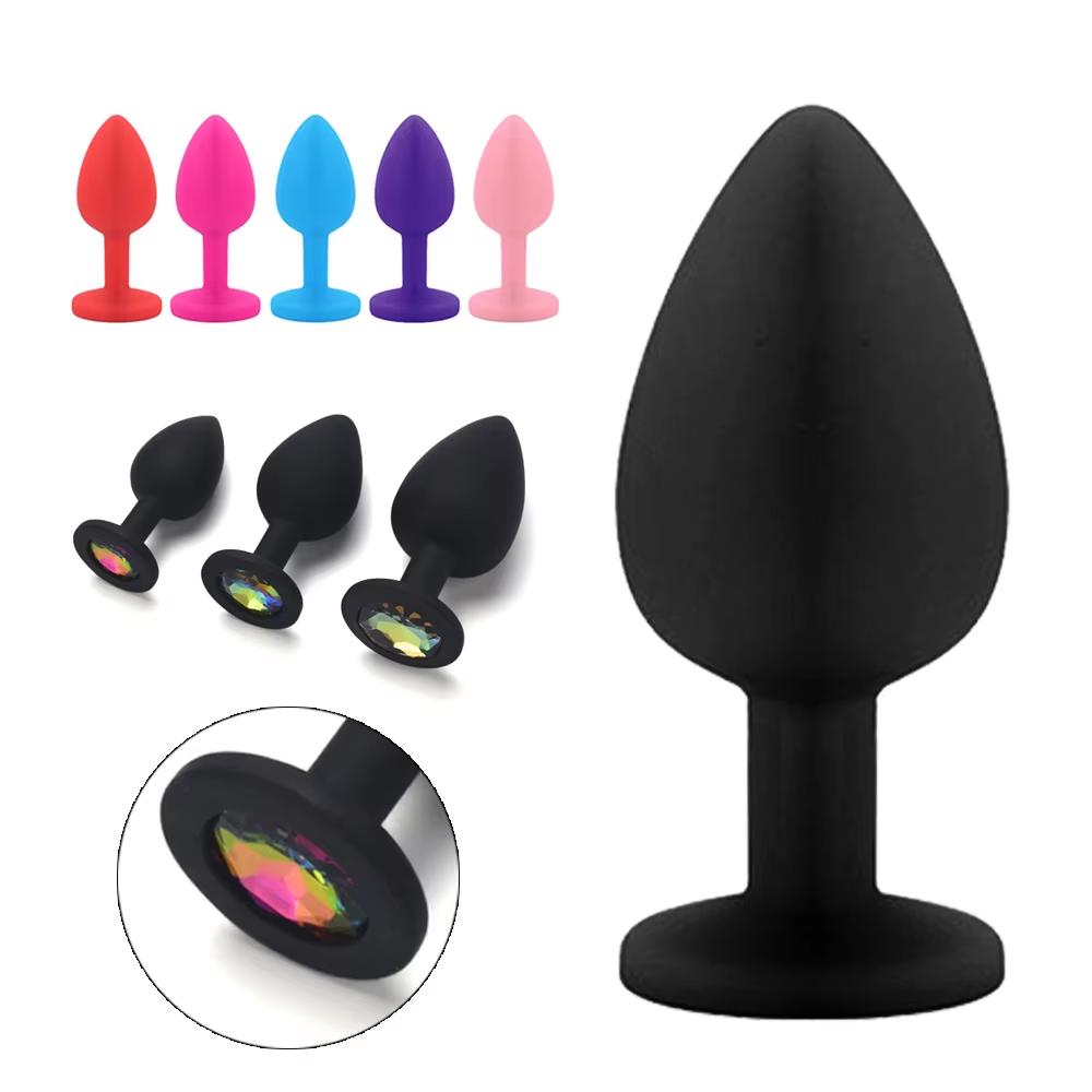 Factory Classic Butt Plug Anal Plug Sex Toy Large Size Soft Silicone in Assorted Colors Red Black Purple Pink for Man Woman