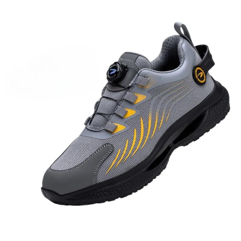 

Модная рабочая обувь с поворотной пряжкой для мужчин и женщин, легкие защитные рабочие кроссовки с мягкой подошвой, дышащие ботинки 41