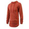 Men's Casual Solid Color Fashionable And Individual Ripped Sweatshirt Men's Mid-length Hooded Sporty Long-sleeved Pullover Top