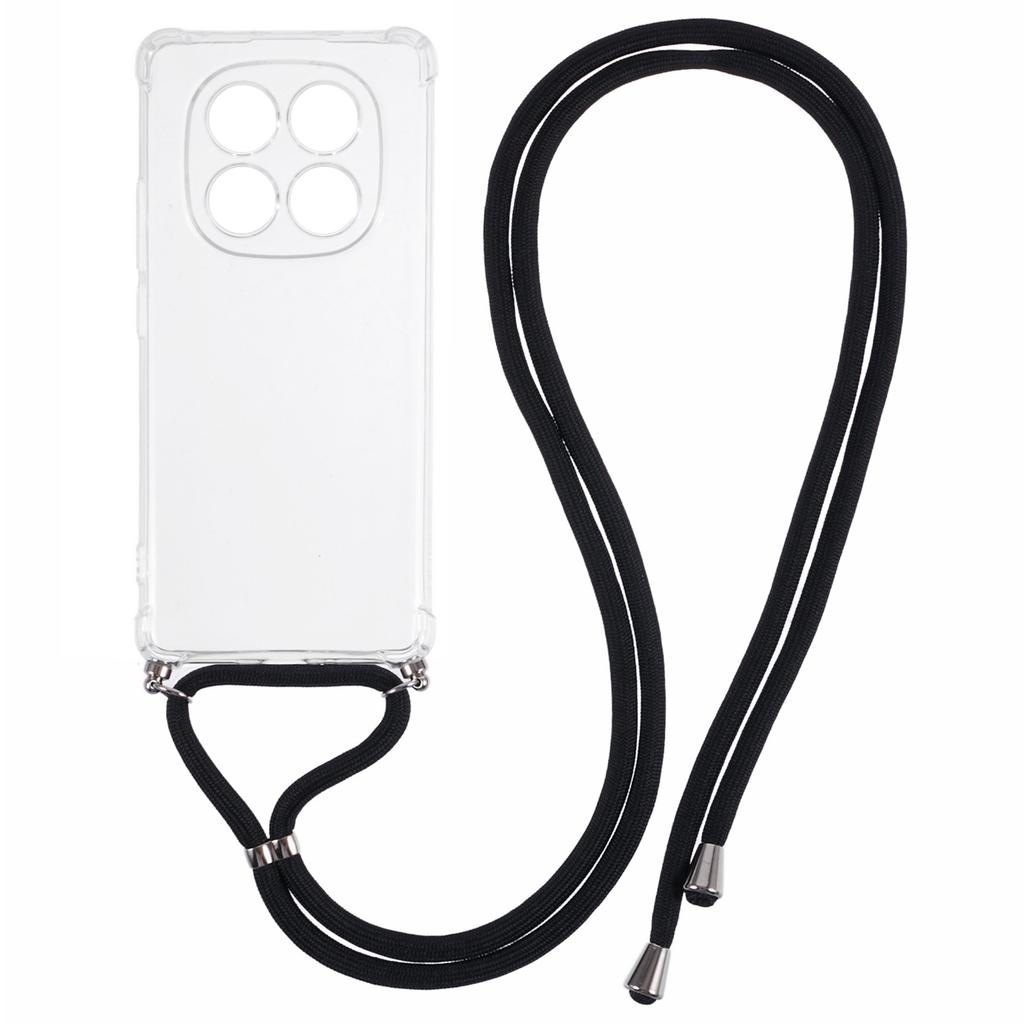 For Xiaomi Redmi Note 14 Pro 5G/Poco X7 5G Case Reinforced Corner TPU Clear Phone Cover with Lanyard