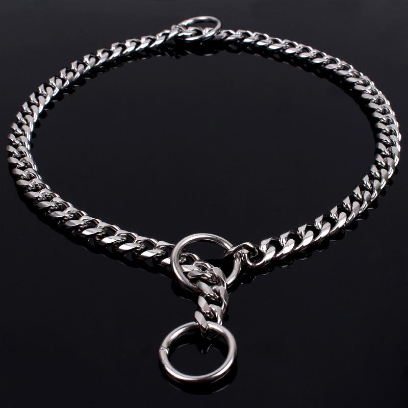 Stainless Steel Bite-Resistant Dog Training Chain Collar for Small, Medium, Large Dogs